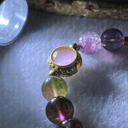 Very Good Grade Natural Tourmaline Crystal Beads with Charm Bracelet 19.74g 14cm 8.8mm 17Beads - Huangs Jadeite and Jewelry Pte Ltd
