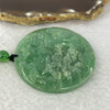 Type A Semi Icy Bright Green Jadeite Shan Shui with Dual Benefactor Pendent 45.52g 54.2 by 6.7 mm - Huangs Jadeite and Jewelry Pte Ltd