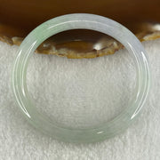 Type A Natural Light Green with Lavender Jadeite Oval Bangle 35.99g Inner Diameter 53.9mm 8.2 by 7.7mm (Very Very Slight Internal Line) - Huangs Jadeite and Jewelry Pte Ltd