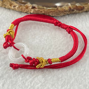 Type A Faint Lavender Jadeite Ping An Kou String Bracelet 2.91g 15.0 by 5.8mm - Huangs Jadeite and Jewelry Pte Ltd