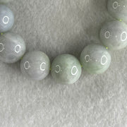 Type A Light Green Light Lavender Jadeite Beads Bracelet 79.34g 16cm 14.9mm 14 Beads (Some Internal Lines) - Huangs Jadeite and Jewelry Pte Ltd