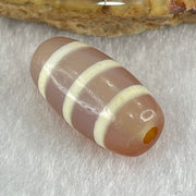 Natural Powerful Tibetan Old Oily Agate 3-Lines Dzi Bead Heavenly Master (Tian Zhu) 三行天诛 3.19g 20.1 by 10.4mm - Huangs Jadeite and Jewelry Pte Ltd