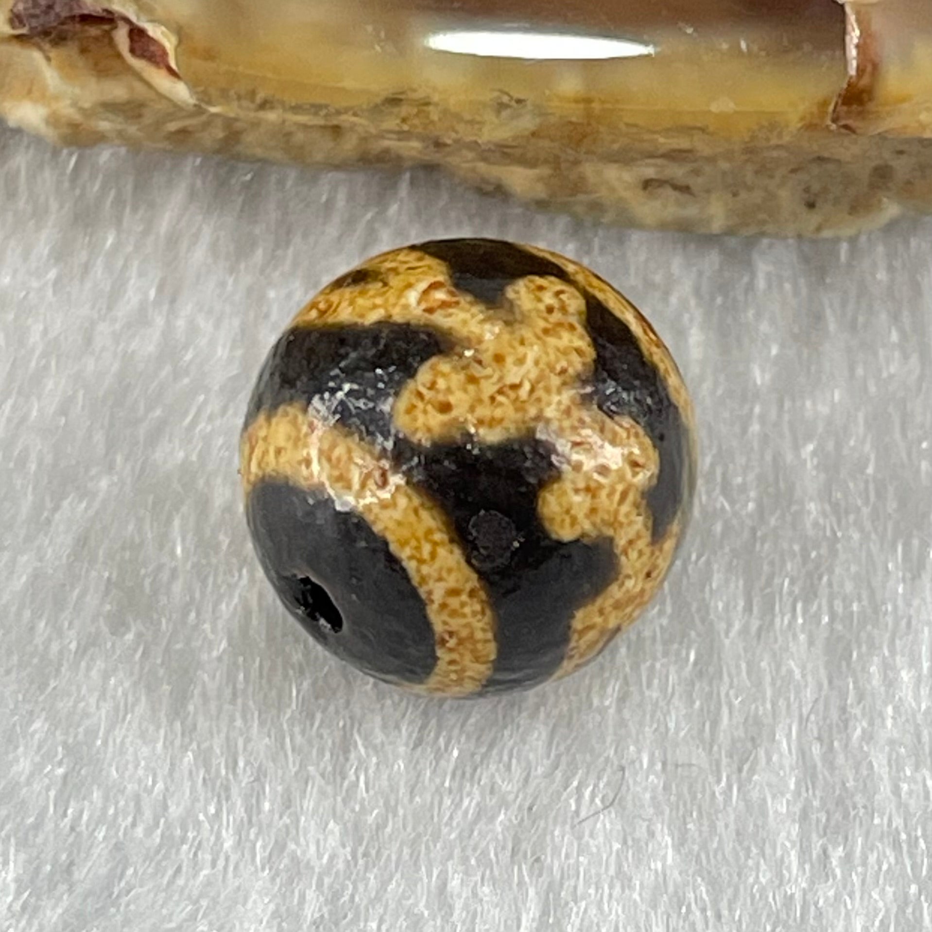 Natural Powerful Tibetan Old Oily Agate Patina Guiren Tairen Human Dzi Bead Totem Amulet Heavenly Master (Tian Zhu) 贵人天诛 15.3g 10.4 by 10.6mm - Huangs Jadeite and Jewelry Pte Ltd