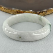 Type A Faint Green Lavender with Moss Green Patch Jadeite Bangle Internal Diameter 55.8mm 67.56g 14.8 by 8.6mm (Internal Lines) - Huangs Jadeite and Jewelry Pte Ltd