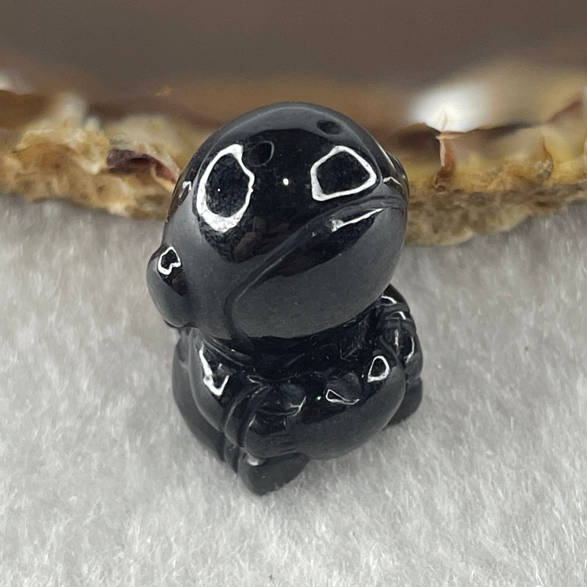 Type A Opaque Black Omphacite Astronaut Pendant Charm 货墨翠宇航员牌 8.54g 22.6 by 15.4 by 16.0mm - Huangs Jadeite and Jewelry Pte Ltd