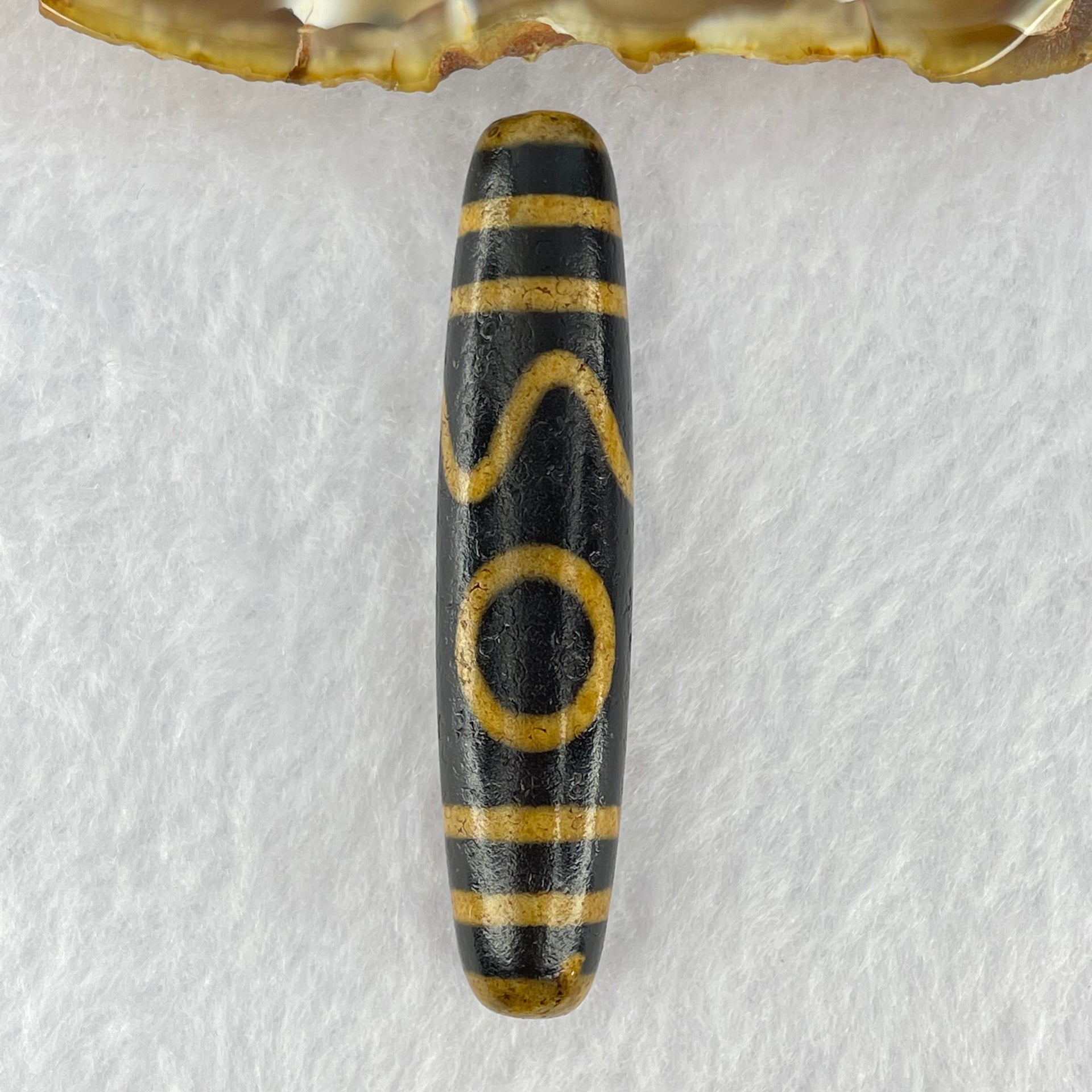 Natural Powerful Tibetan Agate 1 Eye Sky Door Long Dzi Bead Heavenly Master (Tian Zhu) 一眼天诛 14.22g 57.5 by 12.7mm - Huangs Jadeite and Jewelry Pte Ltd