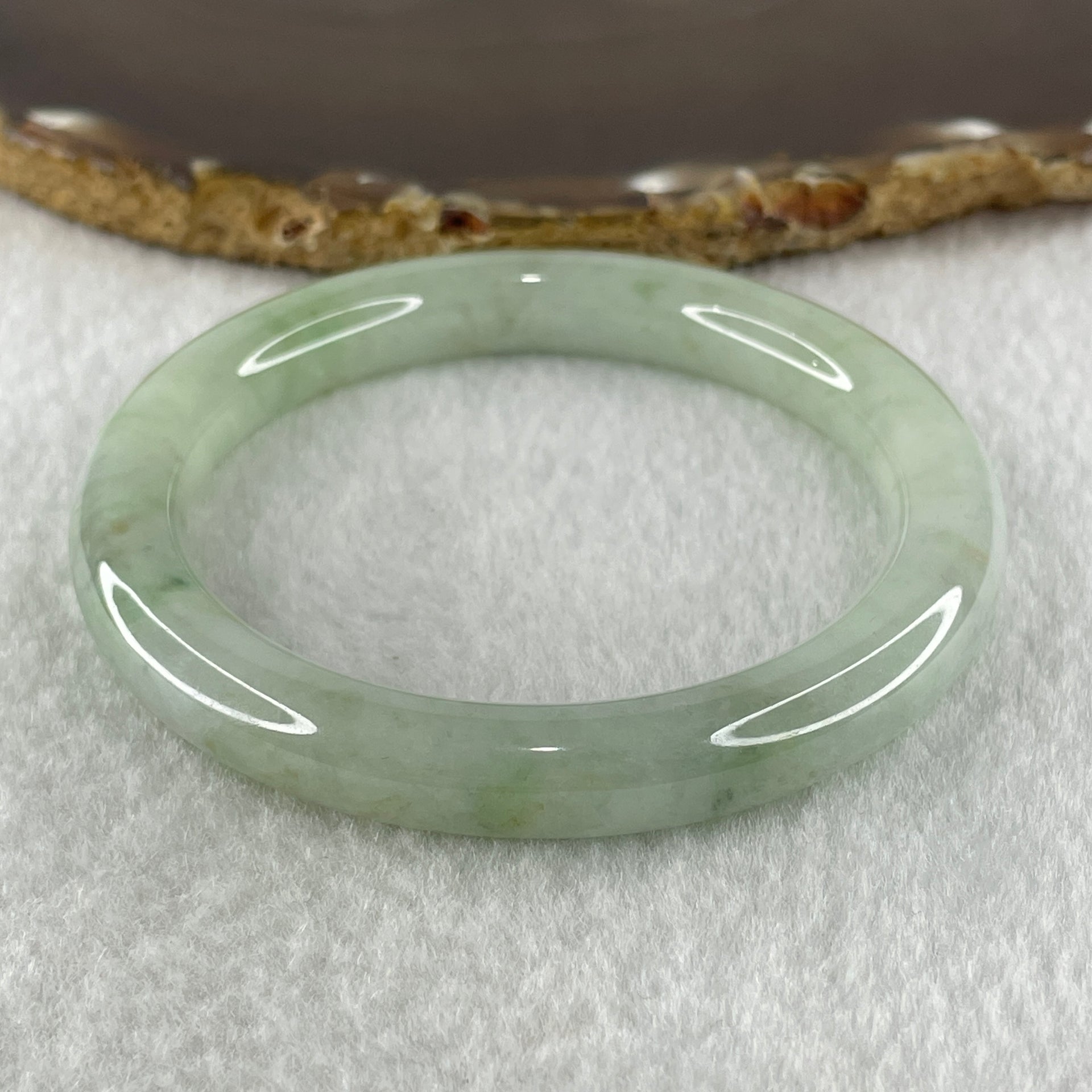 Type A Natural Light Green Jadeite Bangle 45.91g Inner Diameter 55.8mm 9.4 by 9.2mm (Very Very Slight Internal Lines) - Huangs Jadeite and Jewelry Pte Ltd