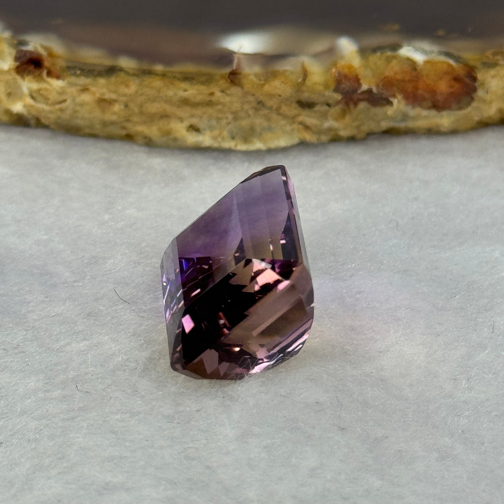 Natural Faceted Ametrine in Emerald Cut 19.16ct 18.0 by 13.5 by 10.4mm - Huangs Jadeite and Jewelry Pte Ltd