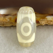 Natural Powerful Tibetan Old Oily Agate 3 Eyes Dzi Bead Heavenly Master (Tian Zhu) 三眼天诛 3.02g 20.1 by 10.2mm - Huangs Jadeite and Jewelry Pte Ltd