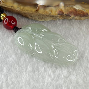 Natural Type A Faint Green Jadeite Leaf Pendant 4.77g 24.8 by 16.4 by 4.0mm - Huangs Jadeite and Jewelry Pte Ltd
