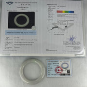 Type A Translucent Faint Blueish Green with Faint Lavender Jadeite Bangle Internal Diameter 56.79mm 437.29cts 87.85g 12.0 by 13.0mm With NGI Cert 32886087 (Close to Perfect) - Huangs Jadeite and Jewelry Pte Ltd