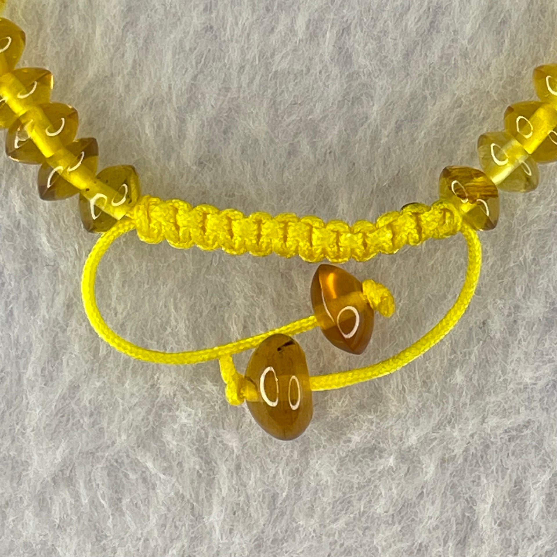 Natural Yellow Amber Beads String Bracelet 3.90g 15cm 6.9mm 41 Beads - Huangs Jadeite and Jewelry Pte Ltd
