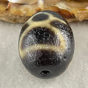 Natural Powerful Tibetan Old Oily Agate Double Cai Shen Dzi Bead Heavenly Master (Tian Zhu) 双财神长天珠 8.12g 20.8 by 16.8mm - Huangs Jadeite and Jewelry Pte Ltd