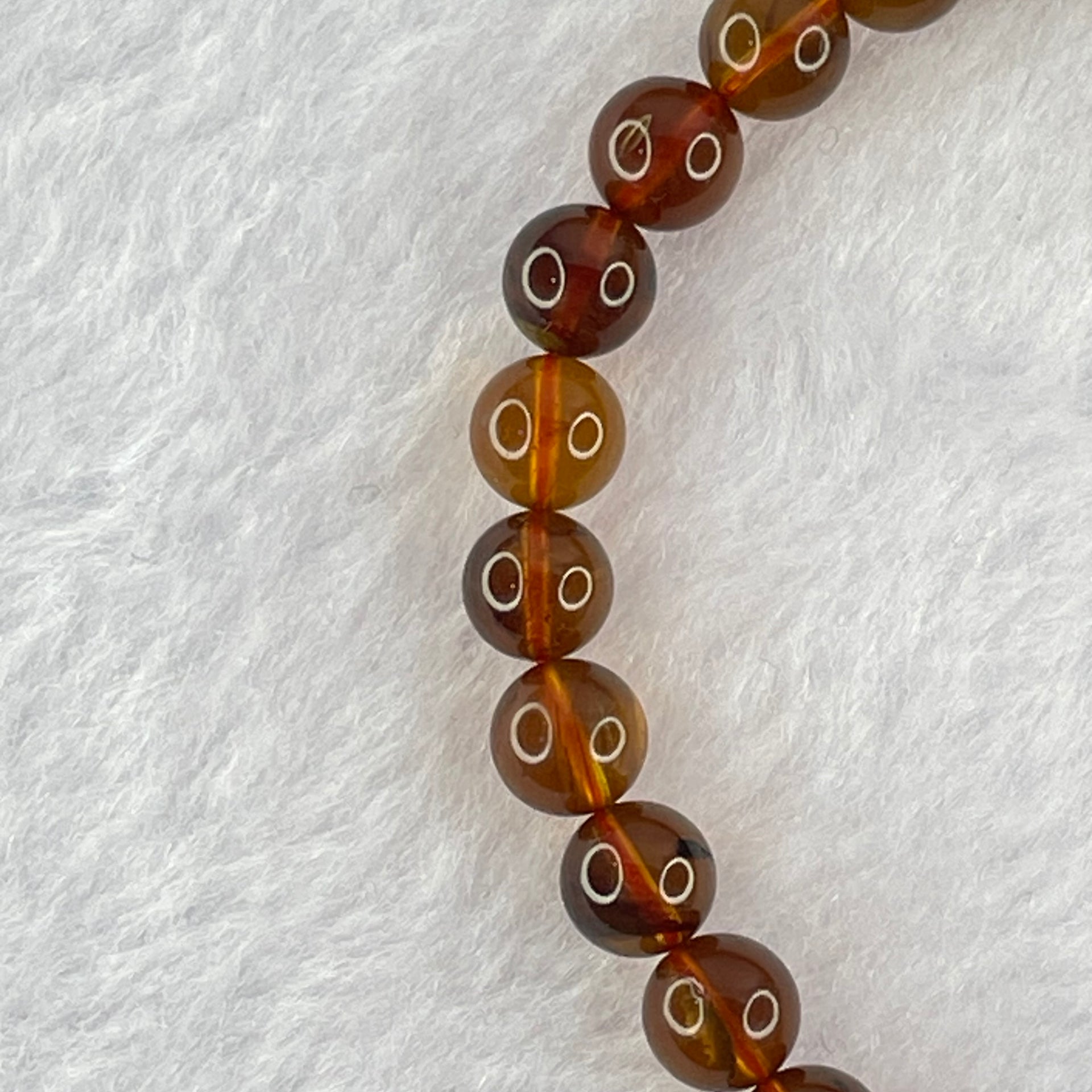 Natural Purple Amber Beads Bracelet 天然紫蜜琥珀手链 4.19g 15cm 6.6mm 27 Beads - Huangs Jadeite and Jewelry Pte Ltd