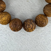 Natural Yabai Prosperity Beads Bracelet for Wealth Attraction and Retention 天然崖柏木天下富贵手链 40.70g 20.4 mm by 12 Beads / Ring 8.2 by 5.2 mm - Huangs Jadeite and Jewelry Pte Ltd