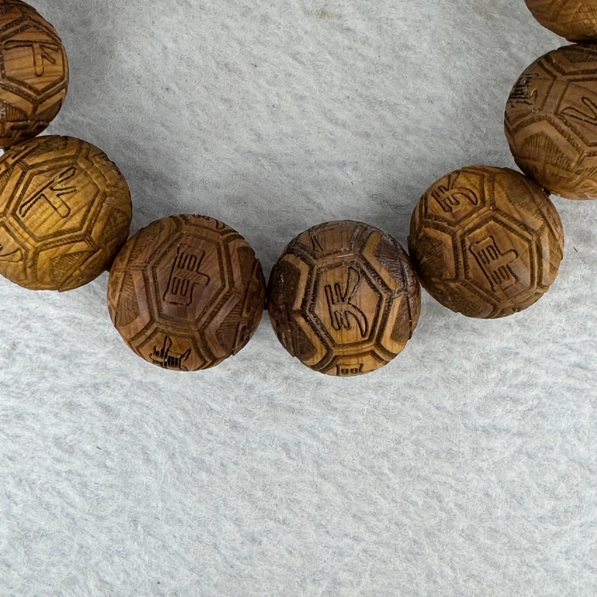 Natural Yabai Prosperity Beads Bracelet for Wealth Attraction and Retention 天然崖柏木天下富贵手链 40.70g 20.4 mm by 12 Beads / Ring 8.2 by 5.2 mm - Huangs Jadeite and Jewelry Pte Ltd