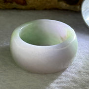 Type A Lavender and Green Jadeite Ring 14.74g 12.4 by 4.9mm US13.5 HK30.5 - Huangs Jadeite and Jewelry Pte Ltd