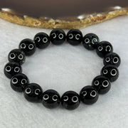 Natural Black Rutilated Quartz Beads Bracelet 天然黑发水晶手链 45.82g 17.5cm 12.8mm 16 Beads - Huangs Jadeite and Jewelry Pte Ltd