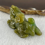 Grand Master Type A Yellow with Blueish Green Jadeite Pixiu Pendant 38.92g 50.7 by 24.3 by 24.7mm - Huangs Jadeite and Jewelry Pte Ltd