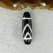 Natural Powerful Tibetan Old Oily Agate 1 Eye With Mountain Support Dzi Bead Heavenly Master (Tian Zhu) 一眼靠天珠 7.45g 38.0 by 11.8mm - Huangs Jadeite and Jewelry Pte Ltd