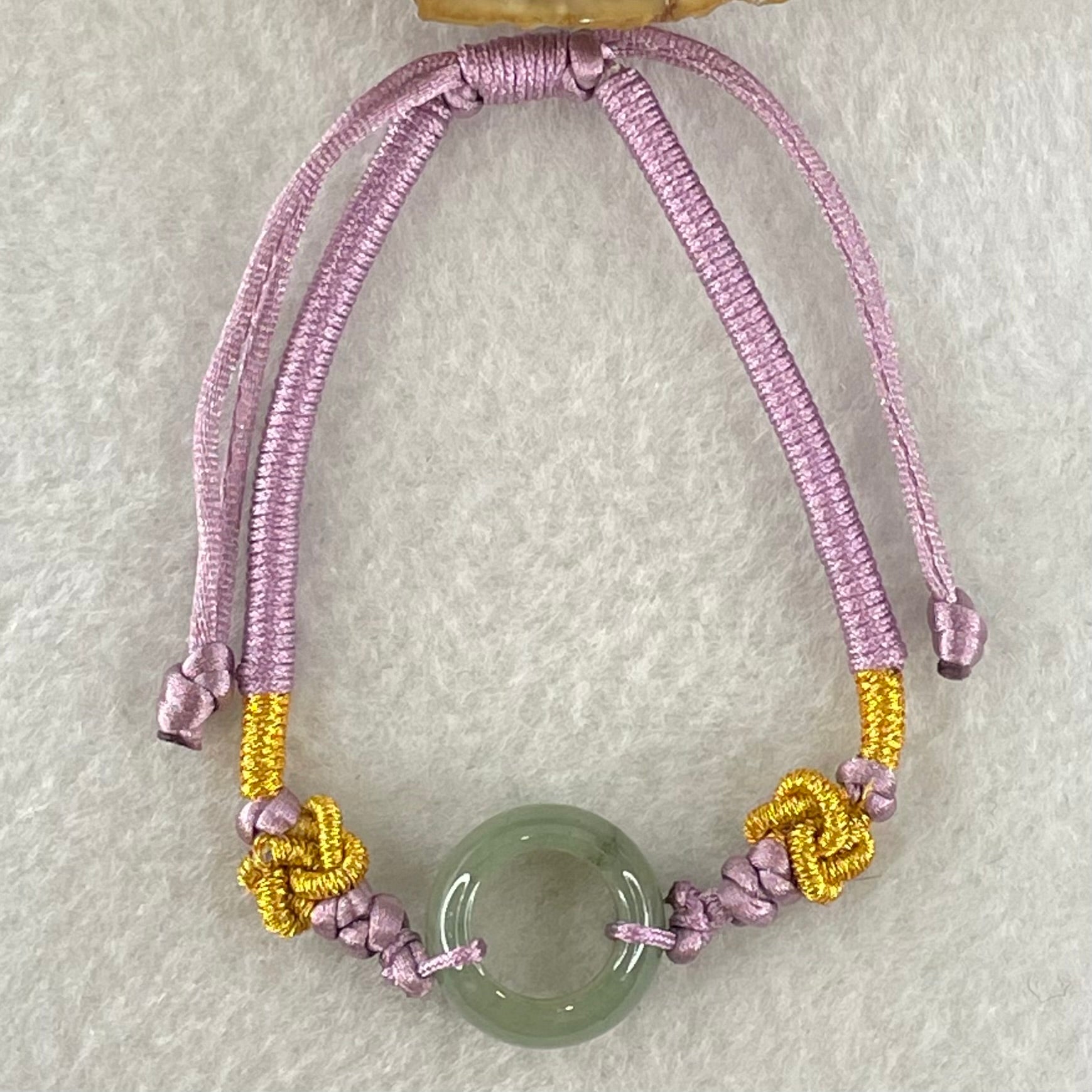 Type A Blueish Green Jadeite Ping An Kou String Bracelet 3.02g 15.0 by 6.6mm - Huangs Jadeite and Jewelry Pte Ltd