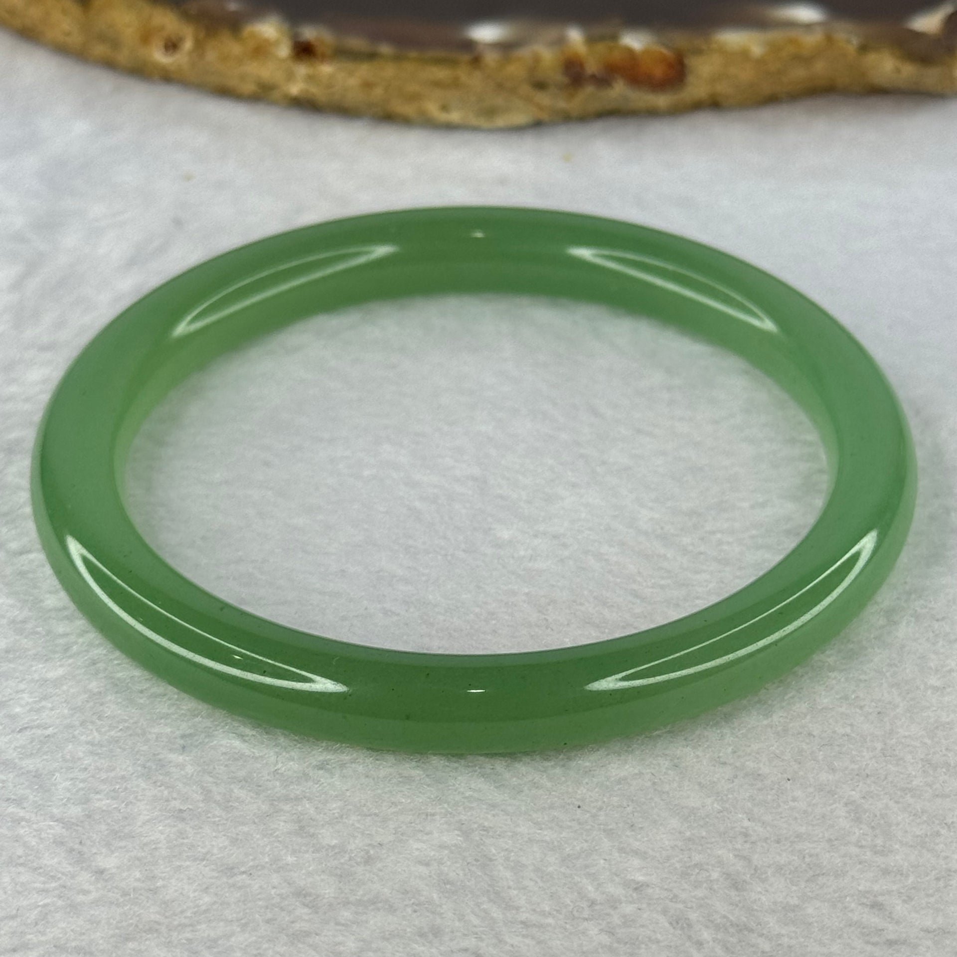 Transparent Green Quartzite Jade Bangle 天山玉手镯 Internal Diameter 59.5mm 27.39g 8.3 by 8.3mm - Huangs Jadeite and Jewelry Pte Ltd