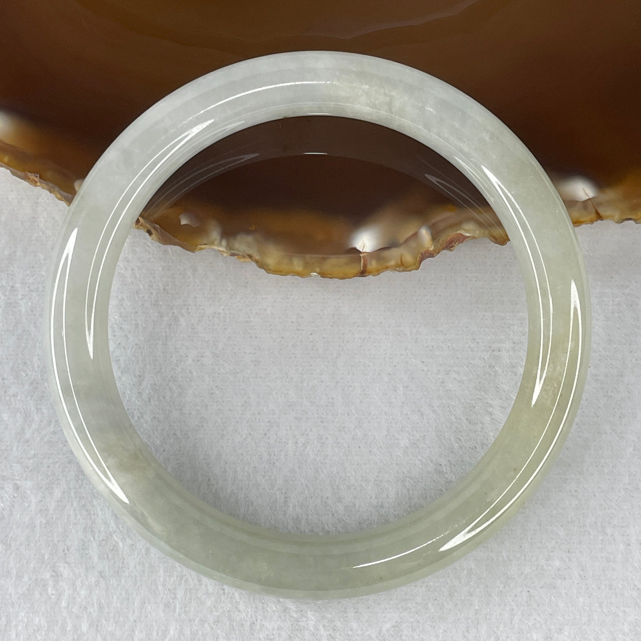 Certified Natural Type A Jelly Light Lavender & Yellowish Jadeite Bangle | Premium Round Court Silhouette | "Royal Sunset" Abundance & Aura Protection Bangle (45.40g 8.9x9.2mm | 60.0mm | Close to Perfect)