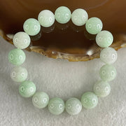 Type A Light Green Jadeite Beads Bracelet 51.61g 16.5cm 12.1mm 17 Beads - Huangs Jadeite and Jewelry Pte Ltd