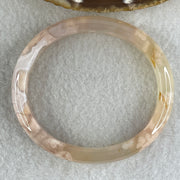 Natural Pink Flower Agate Oval Bangle Set 82.68g Inner Diameter 55.7mm 10.3 by 6.8mm (Very Very Slight External Rough) - Huangs Jadeite and Jewelry Pte Ltd
