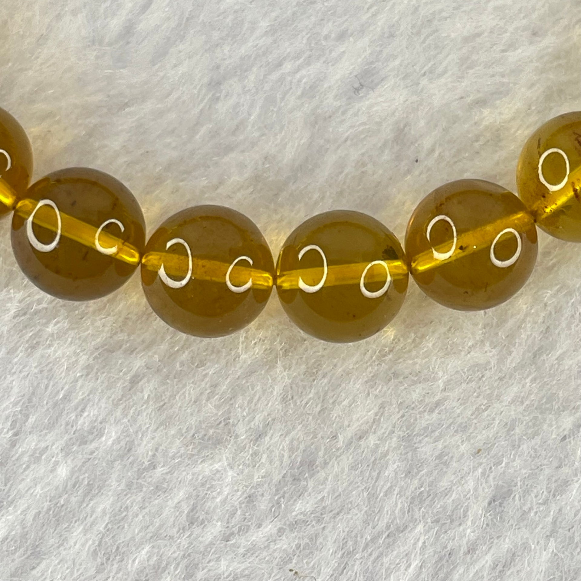 Natural Purple Honey Amber Beads Bracelet 天然紫蜜琥珀手链 5.95g 7.8mm 23 Beads - Huangs Jadeite and Jewelry Pte Ltd