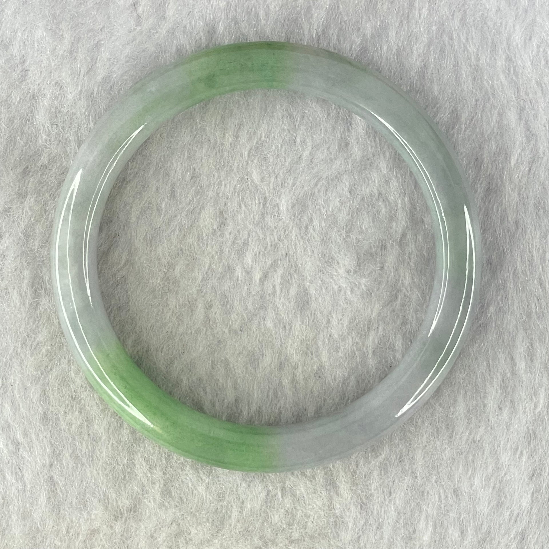 Type A Lavender and Green Jadeite Bangle Internal Diameter 43.0mm 15.29g 6.3 by 6.0mm (Very Very Fine Internal Line) - Huangs Jadeite and Jewelry Pte Ltd