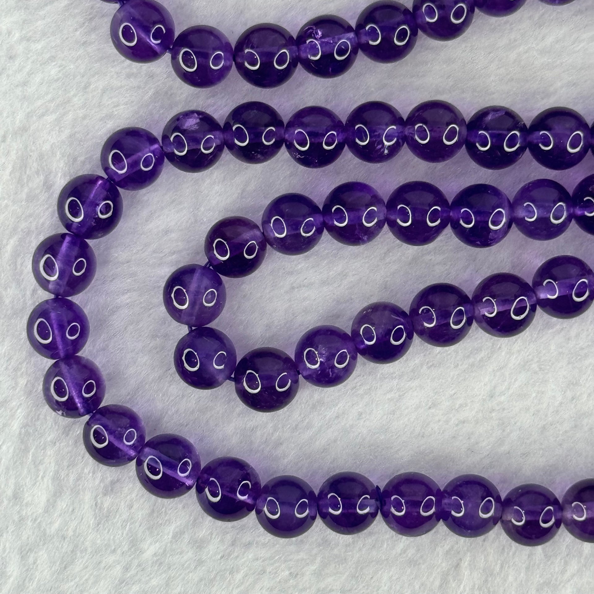 Good Grade Natural Amethyst Necklace 40.44g 52cm 7.3mm 79 Beads - Huangs Jadeite and Jewelry Pte Ltd