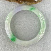 Rare Type A Natural Light Green with Lavender and Imperial Green Patches Jadeite Bangle 53.15g Inner Diameter 52.8mm 11.3 by 9.2mm (Internal Lines) - Huangs Jadeite and Jewelry Pte Ltd