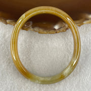 Type A Natural Intense Brownish Yellow Jadeite Oval Bangle 30.33g Inner Diameter 52.7mm 11.0 by 6.5mm (Very Slight Internal Lines) - Huangs Jadeite and Jewelry Pte Ltd