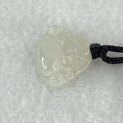 Type A Icy Faint Green Jadeite Milo Buddha Pendant 2.94g 14.6 by 18.8 by 4.9mm - Huangs Jadeite and Jewelry Pte Ltd