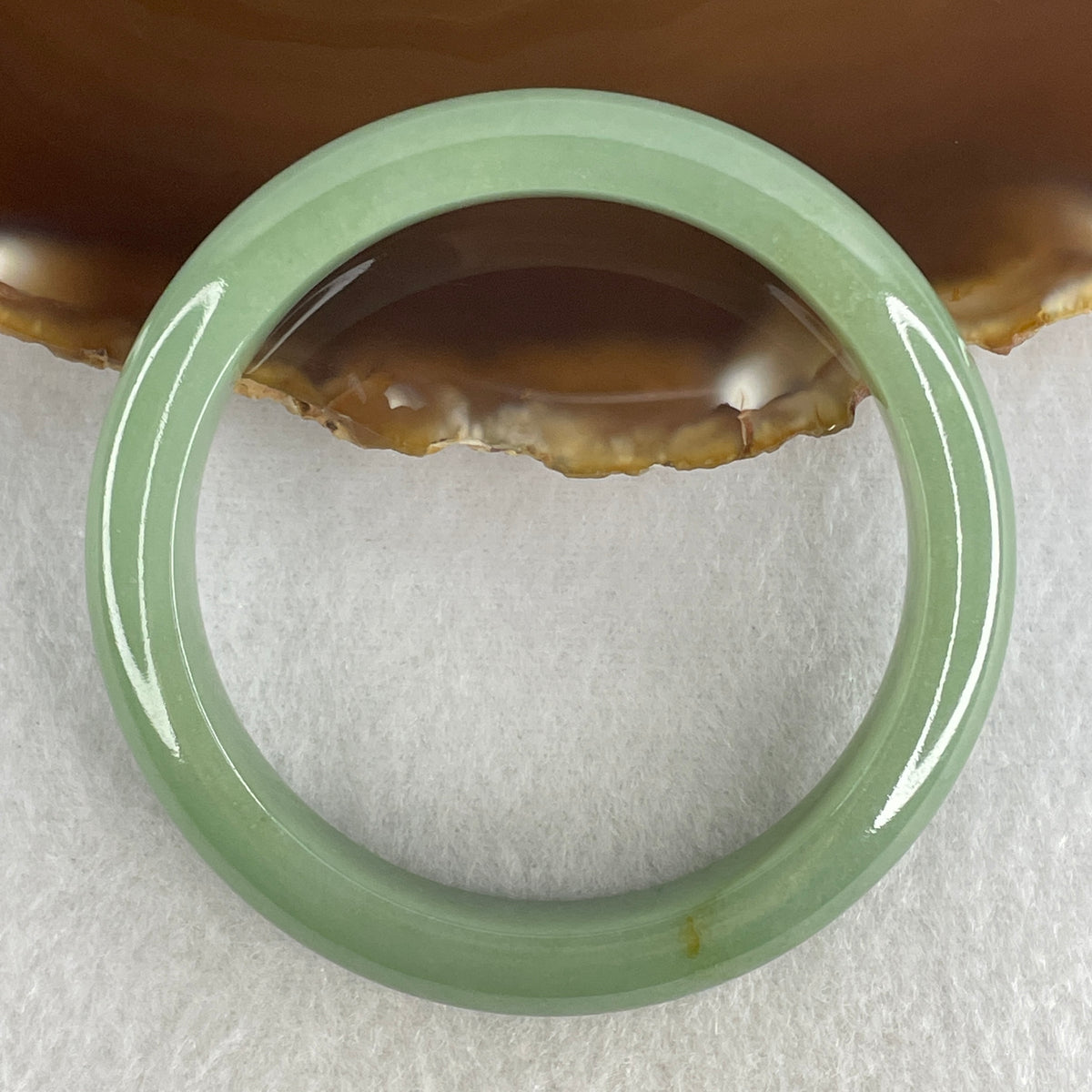 Natural Type A Green Jadeite Bangle | (45.61g | 53.9mm Inner Diameter | 11.0mm x 7.8mm | Perfect | Radiance, Steady Wealth "Zheng Cai" Anchor & Feng Shui Prosperity Catalyst) - Huangs Jadeite and Jewelry Pte Ltd