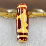 Natural Powerful Tibetan Old Oily Red and Yellowish White Agate Guan Yin Dzi Bead Heavenly Master (Tian Zhu) 观音天诛 8.94g 37.7 by 12.2mm - Huangs Jadeite and Jewelry Pte Ltd