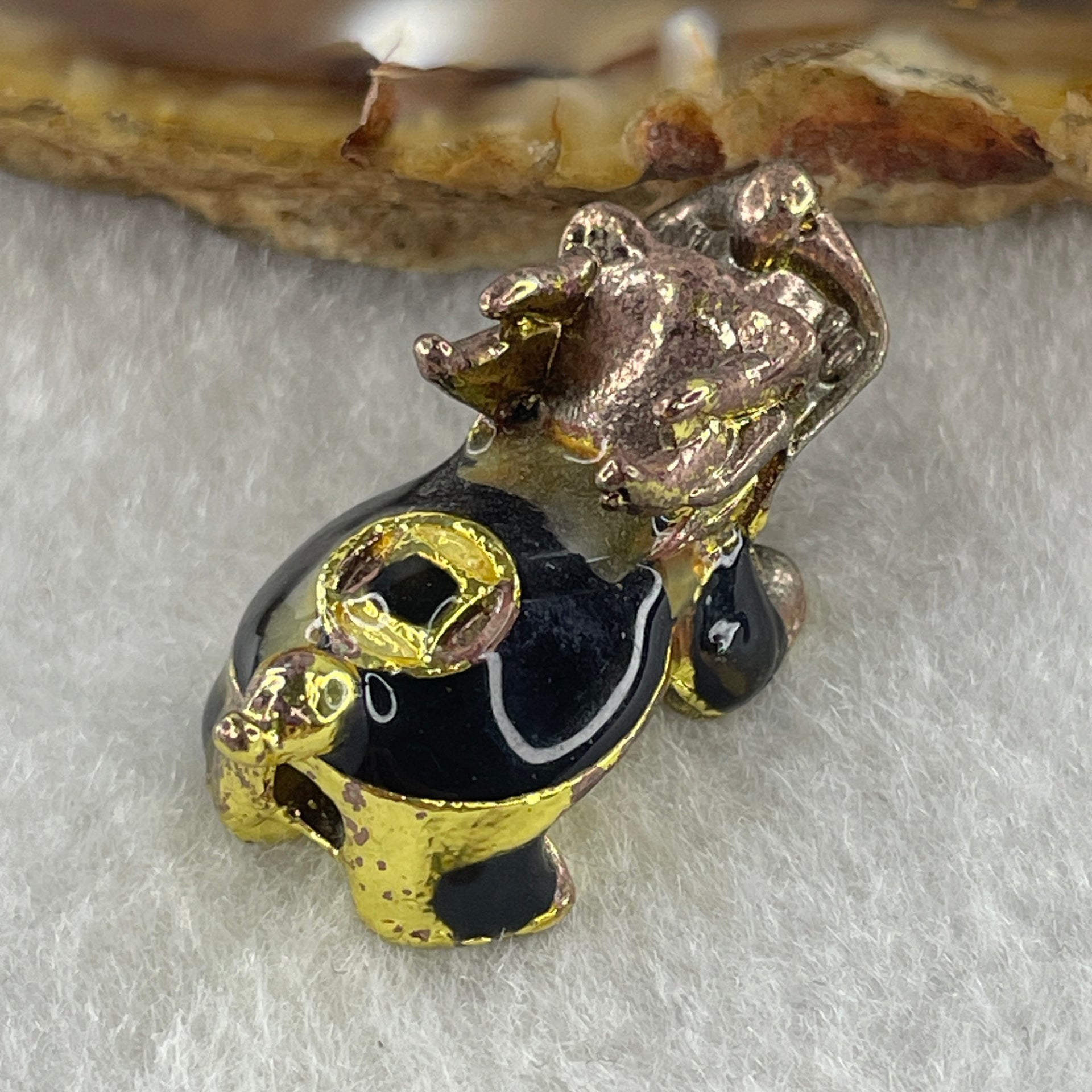 Gold Plated Long Gui Dragon Tortoise Charm 10.04g 25.7 by 13.4 by 13.9mm - Huangs Jadeite and Jewelry Pte Ltd