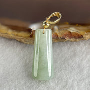 Type A Faint Green with Green Patches Jadeite Wu Shi Pai Pendant 2.46g 19.9 by 8.9 by 5.5mm - Huangs Jadeite and Jewelry Pte Ltd
