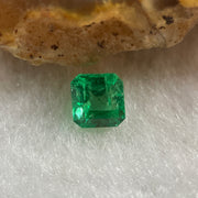 Natural Colombia Green Emerald (Beryl) Cut-Cornered Rectangular step cut 0.66ct 5.2 by 4.6 by 3.9mm - Huangs Jadeite and Jewelry Pte Ltd