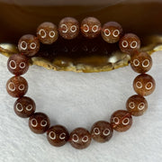 Natural Copper Rutilated Quartz Beads Bracelet 天然銅髮晶手镯 37.22g 17cm 11.8mm 17 Beads - Huangs Jadeite and Jewelry Pte Ltd