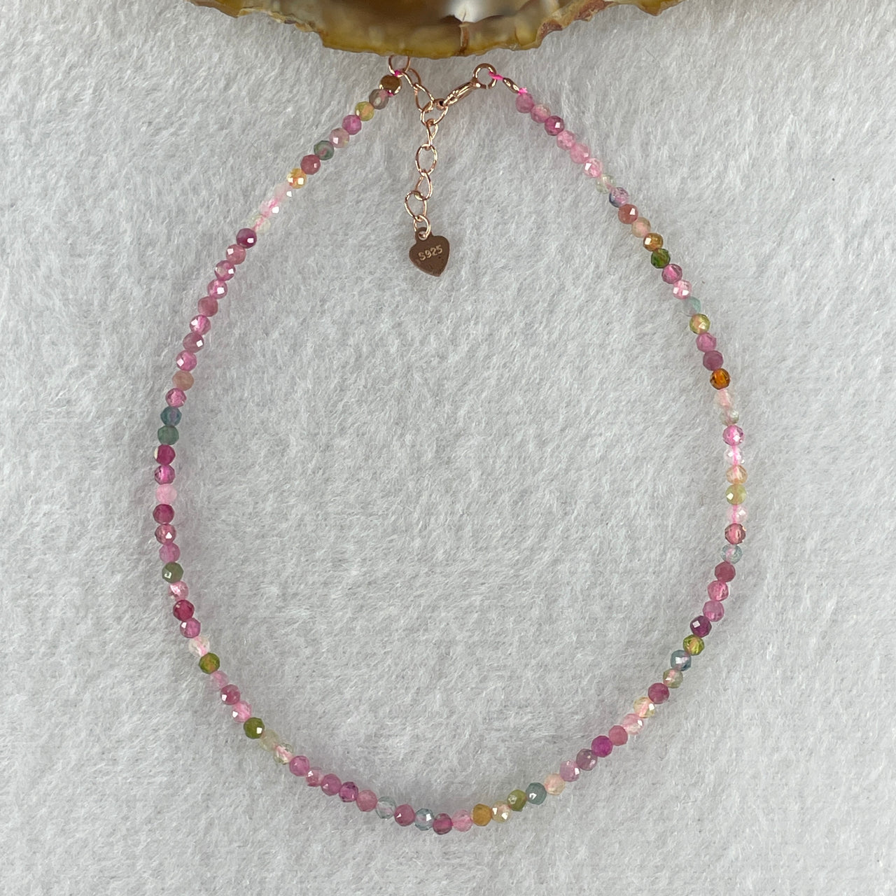 Natural Tourmaline Crystal Beads Bracelet 1.90g 21cm 2.3mm 97Beads