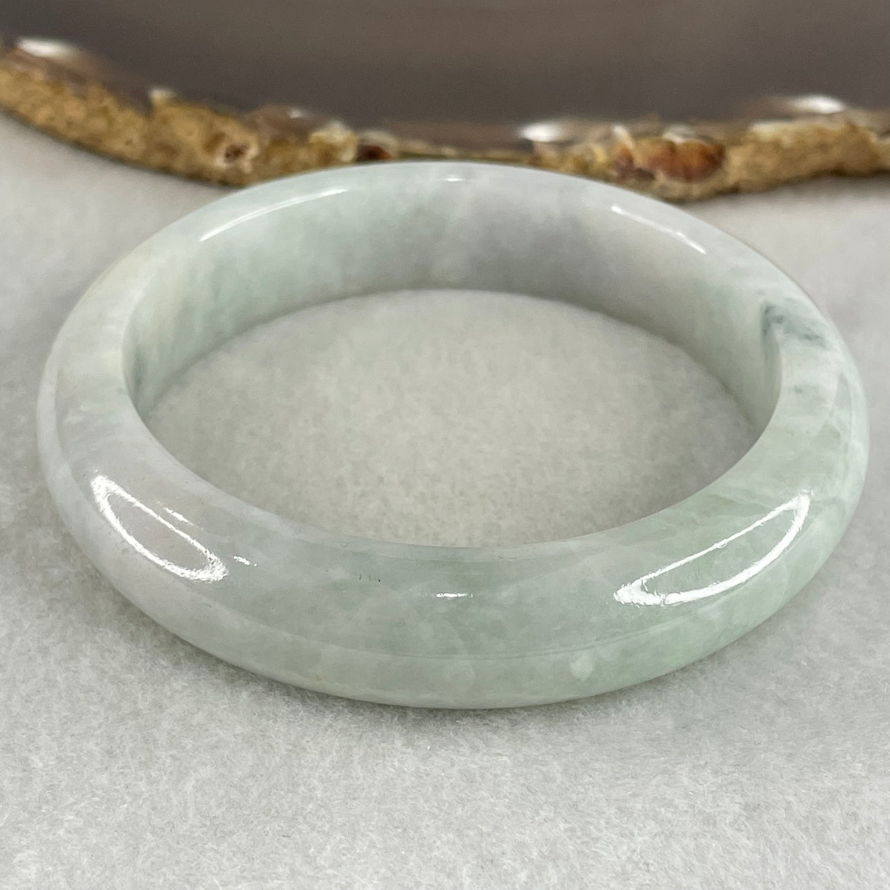 Type A Light Green Light Lavender Jadeite Bangle 65.83g Inner Diameter 57.6mm 13.5 by 9.8mm (Internal Line) - Huangs Jadeite and Jewelry Pte Ltd