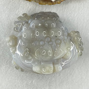 Natural White With Grey Wuji Agate 3 Legged Toast Display 275.5g 84.0 by 70.0 by 50.0mm - Huangs Jadeite and Jewelry Pte Ltd