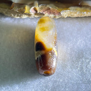 Natural Powerful Tibetan Old Oily Agate Patina Guiren Tairen Human Dzi Bead Totem Amulet Heavenly Master (Tian Zhu) 贵人天诛 4.55g 28.1 by 9.1mm - Huangs Jadeite and Jewelry Pte Ltd