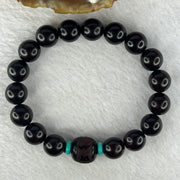 Natural India Zitan 天然小叶字檀木 Om Ma ni Padme Hum 六字真言 Beads Bracelet with Turquoise (Sinking Type) 11.63g 15.5cm 10.1mm by 17 Beads, 12.0mm 1 Bead - Huangs Jadeite and Jewelry Pte Ltd