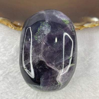 Natural Deep Intense Purple and Green Fluorite Crystal Mini Paper Weight Display 123.34g 55.6 by 38.7 by 27.2mm - Huangs Jadeite and Jewelry Pte Ltd
