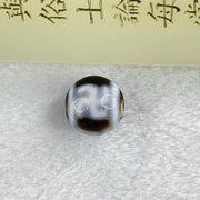 Natural Powerful Tibetan Old Oily Agate 3 Hotu Swastika Dzi Bead 3.83g 14.2 by 13.9mm - Huangs Jadeite and Jewelry Pte Ltd