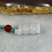 Type A Lavender Jadeite Bamboo Pendent 5.95g 27.4 by 14.6 by 4.5mm - Huangs Jadeite and Jewelry Pte Ltd