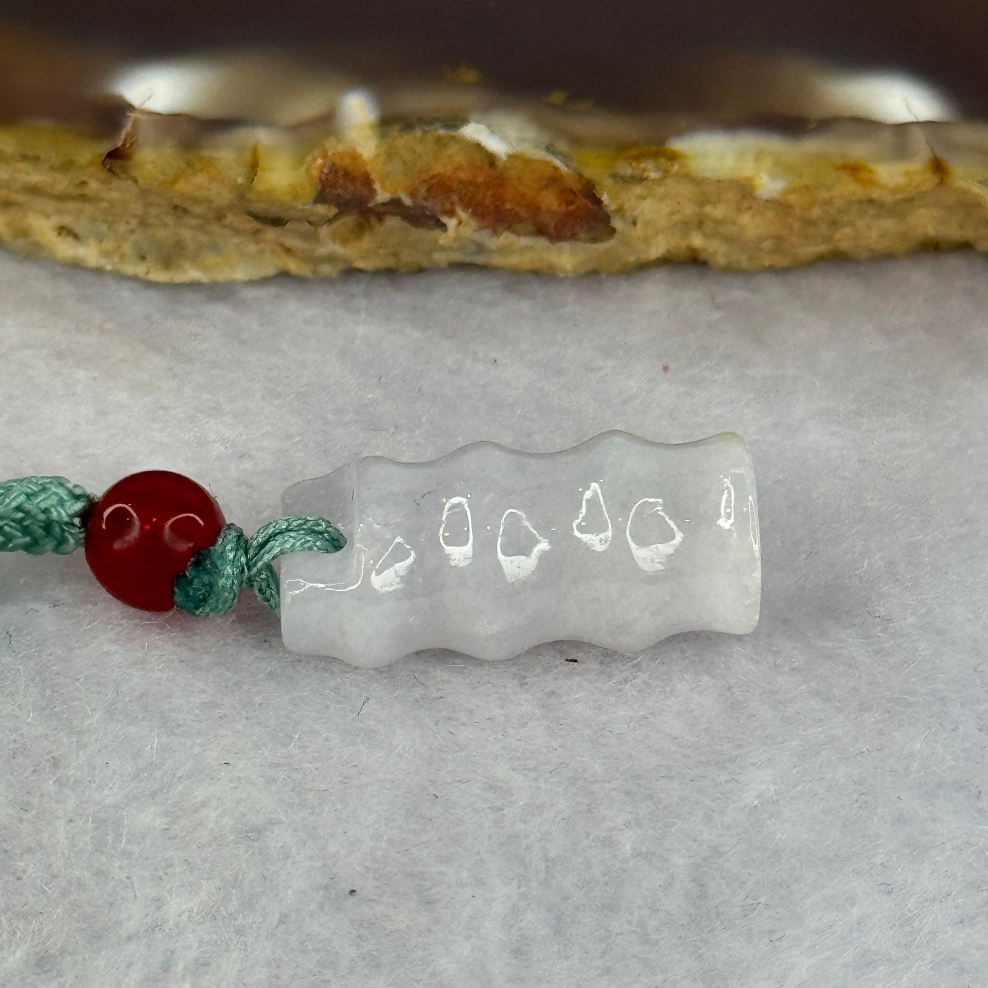 Type A Lavender Jadeite Bamboo Pendent 5.95g 27.4 by 14.6 by 4.5mm - Huangs Jadeite and Jewelry Pte Ltd